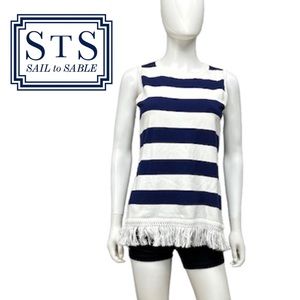 Sail To Sable Striped Fringed Tank [7010]